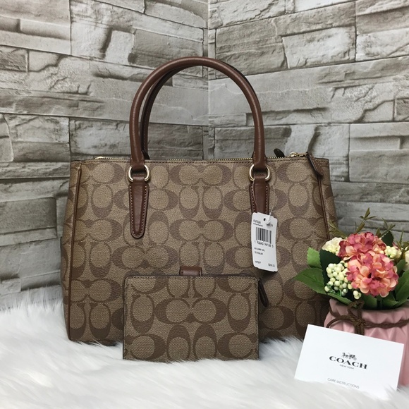 👜COACH SET🌺SURREY CARRYALL & WALLET - Picture 2 of 8